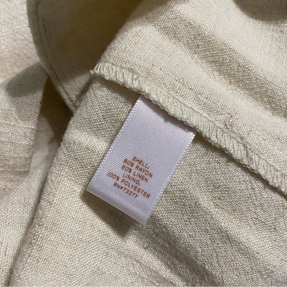 Lauren Conrad Beige Linen Blend Unlined Double Breasted Blazer - Picture 6 of 6